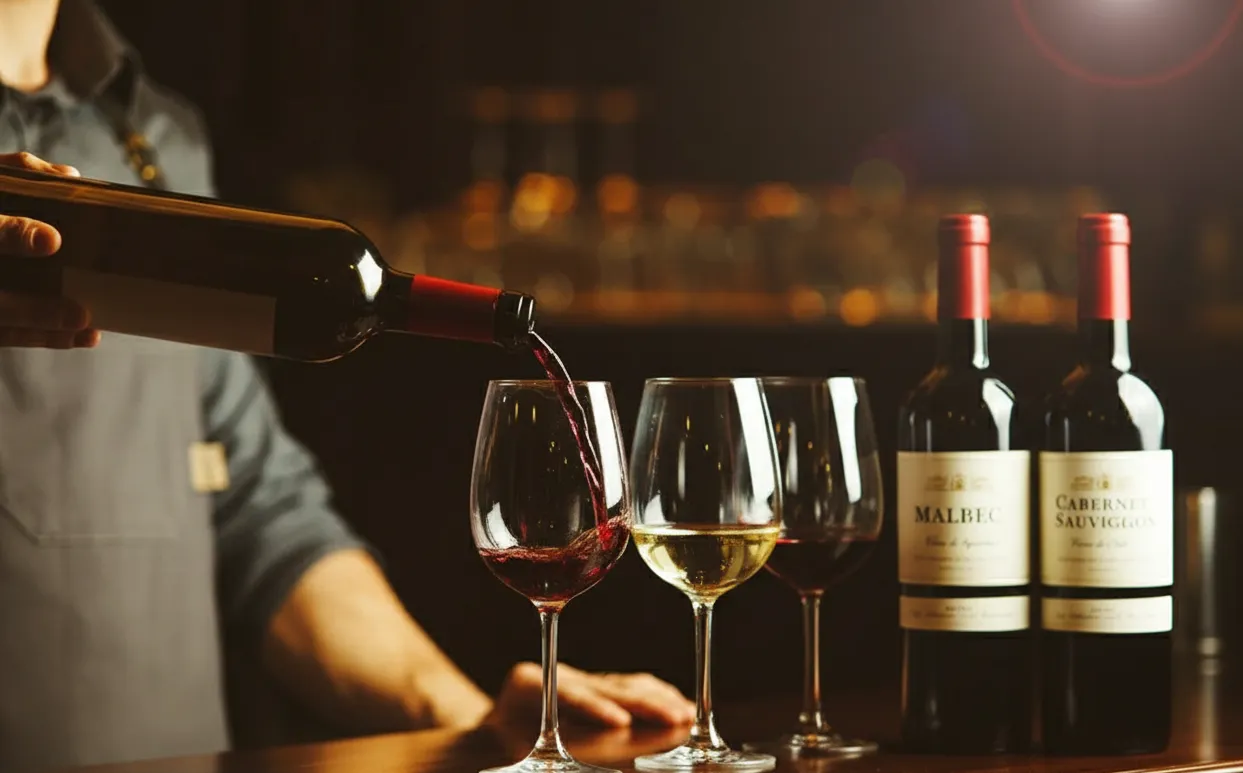 Selección de vinos argentinos en Asador El Mirador